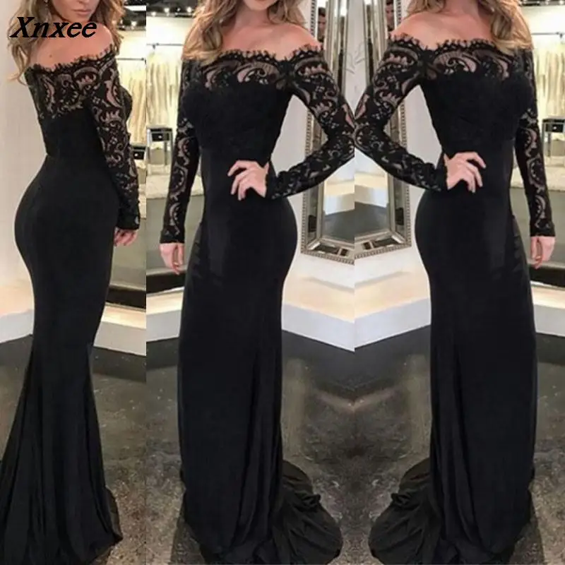 Fashion Lace Spliced Autumn Women Party Dress Sexy Slim Long Sleeve Elegant Long Maxi Dresses Women's Clothing S M L XL Xnxee 
Fashion Lace Spliced Autumn Women Party Dress Sexy Slim Long Sleeve Elegant Long Maxi Dresses Women's Clothing S M L XL Xnxee