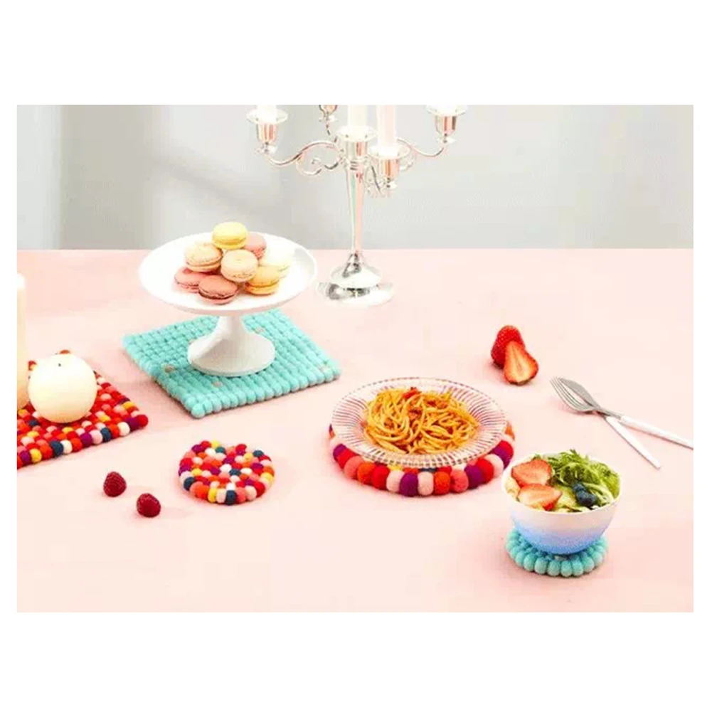 Felt Ball Coaster 4Pcs Wool Handmade Round Cup Mat Anti Slip Mug Mat Heat Resistant Tableware Placemat for Home Decor
Felt Ball Coaster 4Pcs Wool Handmade Round Cup Mat Anti Slip Mug Mat Heat Resistant Tableware Placemat for Home Decor