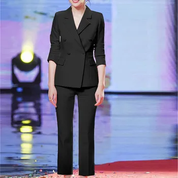 Spring New Korean Slim Small Suit Pants Suit Solid Temperament Suit Jacket 2 Pieces Set Female Wear Business Suits
Spring New Korean Slim Small Suit Pants Suit Solid Temperament Suit Jacket 2 Pieces Set Female Wear Business Suits