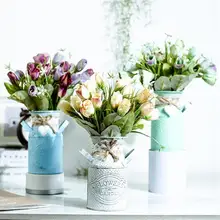 Sederhana Besi Vas Bunga Pot Planter Gaya Pastoral Kerajinan Ornamen Rumah Kerajinan Dekorasi Kreatif Vasos E Enfeites untuk Jardins Baru(China)