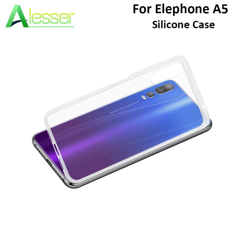 Alesser For Elephone A5 Silicone Case Soft TPU Back Cover Clear Protective Transparent 6.18 Inch Lite |
