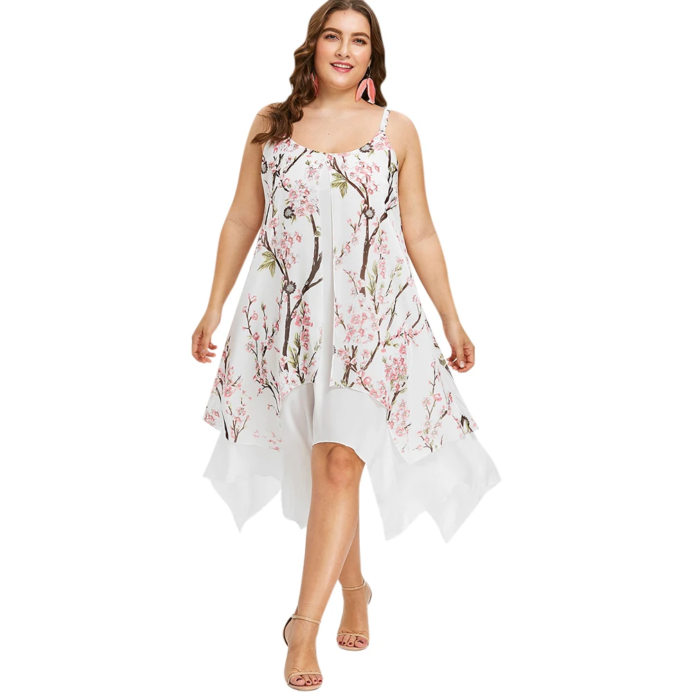 Joineles Women Asymmetrical Dress Plus Size Cami Flower Printed Dress Summer Spaghetti Strap Sleeveless Chiffon Casual Dresses
Joineles Women Asymmetrical Dress Plus Size Cami Flower Printed Dress Summer Spaghetti Strap Sleeveless Chiffon Casual Dresses