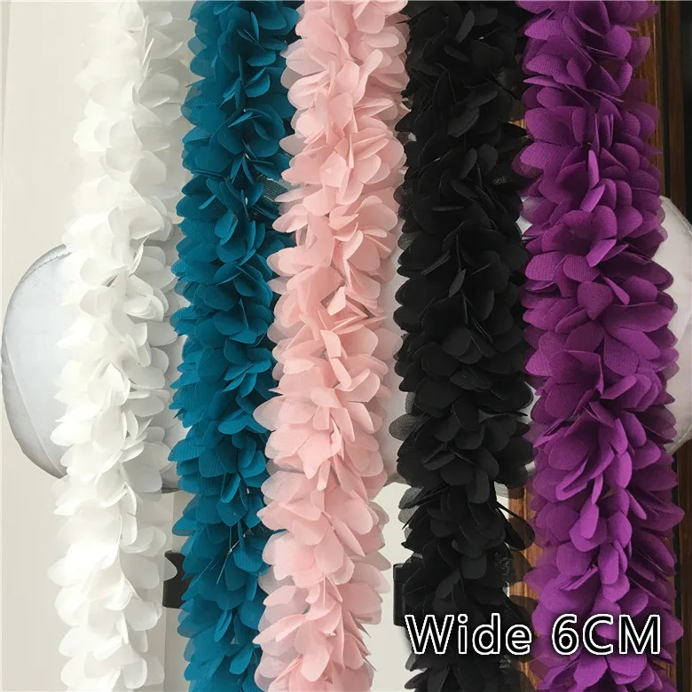 6CM Wide 3D Flowers Small Petals Chiffon Luxury Lace Embroidery Fabric Organza Ruffle Trim Collar Applique Wedding Dress Decor
6CM Wide 3D Flowers Small Petals Chiffon Luxury Lace Embroidery Fabric Organza Ruffle Trim Collar Applique Wedding Dress Decor