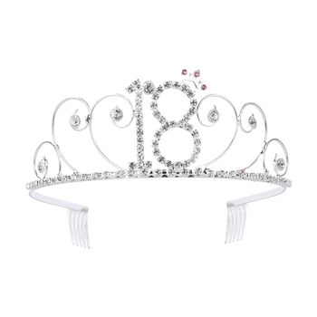 1pcs 18th Birthday Tiara Shiny Crystal Rhinestone Birthday Crown Headband Hair Band for Ladies Women Girls
1pcs 18th Birthday Tiara Shiny Crystal Rhinestone Birthday Crown Headband Hair Band for Ladies Women Girls