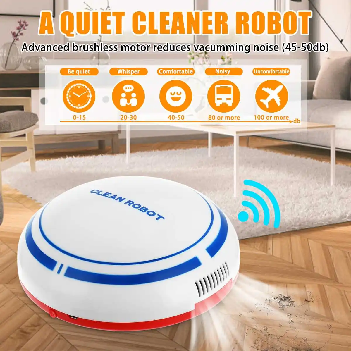 USB Rechargeable Auto Cleaning Robot Smart Sweeping Robot Floor Dirt Dust Hair Noiseless Vacuum Sweeper for Home Office Cleaner
USB Rechargeable Auto Cleaning Robot Smart Sweeping Robot Floor Dirt Dust Hair Noiseless Vacuum Sweeper for Home Office Cleaner