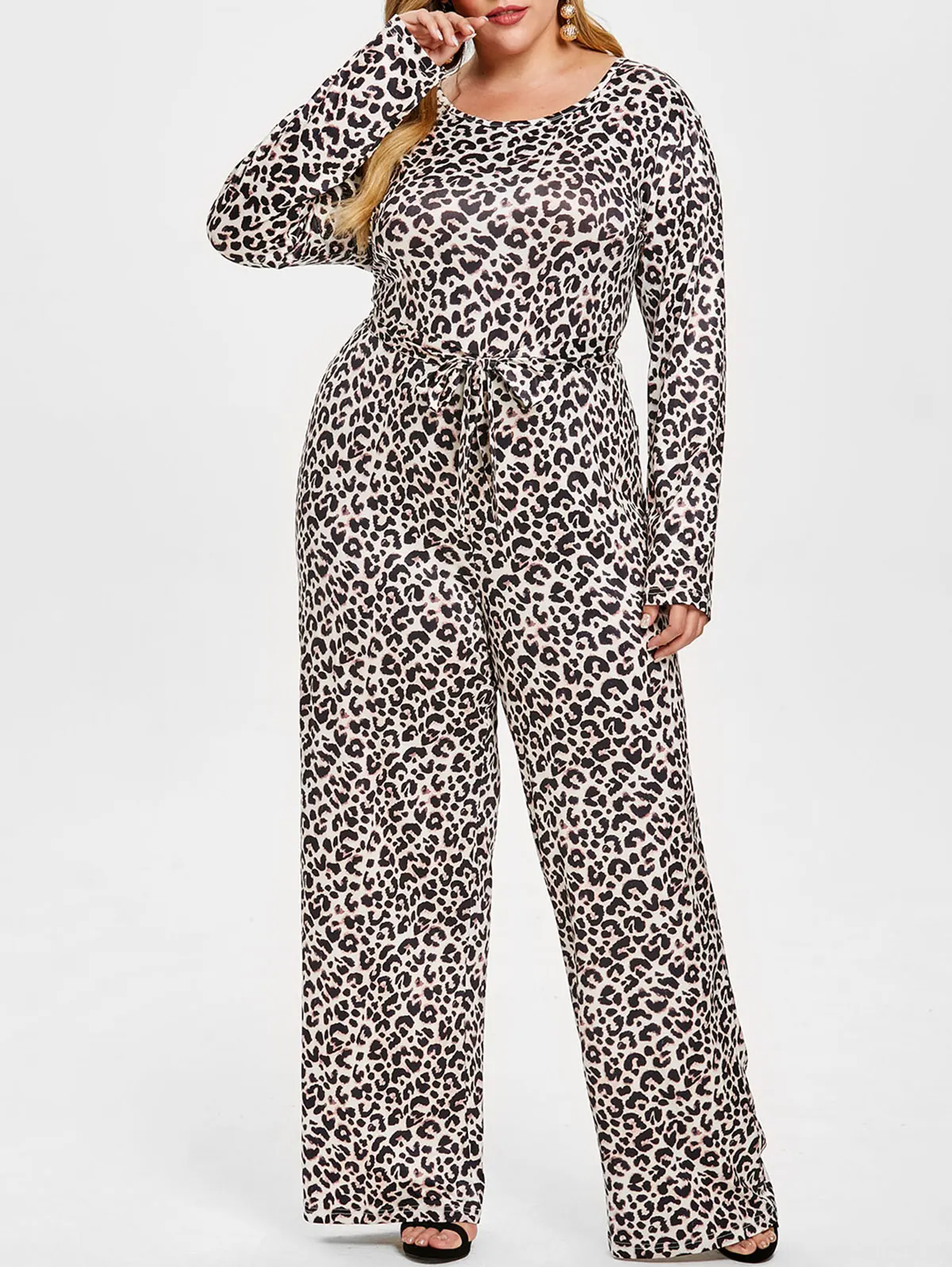Joineles Plus Size Leopard Print Wide Leg Jumpsuit Playsuits Women Rompers Long Sleeve O-Neck Belt Jumpsuits Casual OL Work Wear
Joineles Plus Size Leopard Print Wide Leg Jumpsuit Playsuits Women Rompers Long Sleeve O-Neck Belt Jumpsuits Casual OL Work Wear