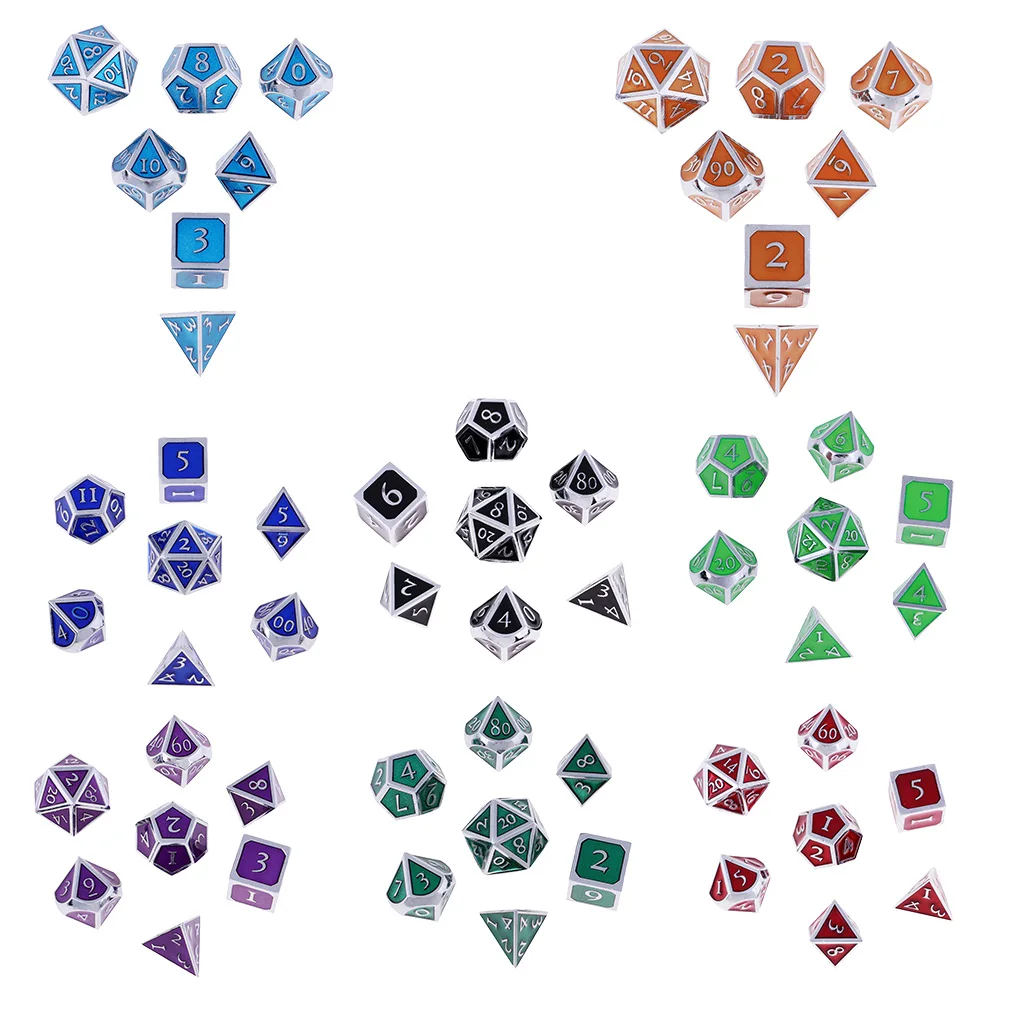 7pcs Multi-sided Dice Family D&D Game Mixed Color Dice Polyhedral Dice Contains D4 D6 D8 D10 D12 D20
7pcs Multi-sided Dice Family D&D Game Mixed Color Dice Polyhedral Dice Contains D4 D6 D8 D10 D12 D20