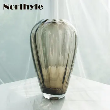 Luxury floor vase home decoration grey glass vase for wedding decoration flower vase glass art craft
Luxury floor vase home decoration grey glass vase for wedding decoration flower vase glass art craft