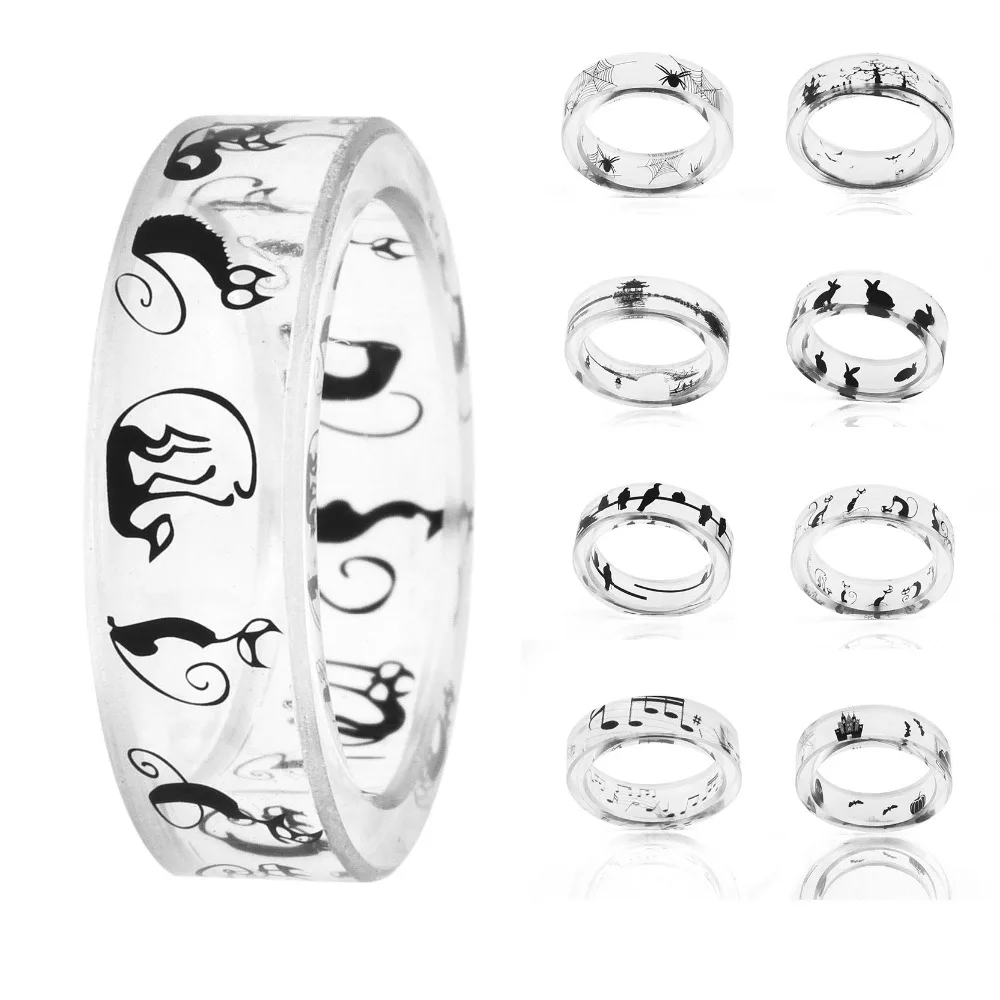 Handmade Transparent Resin Ring Rabbit Dog Bat Cat Castle Music Note Pattern Inside For Women Men Gift
Handmade Transparent Resin Ring Rabbit Dog Bat Cat Castle Music Note Pattern Inside For Women Men Gift