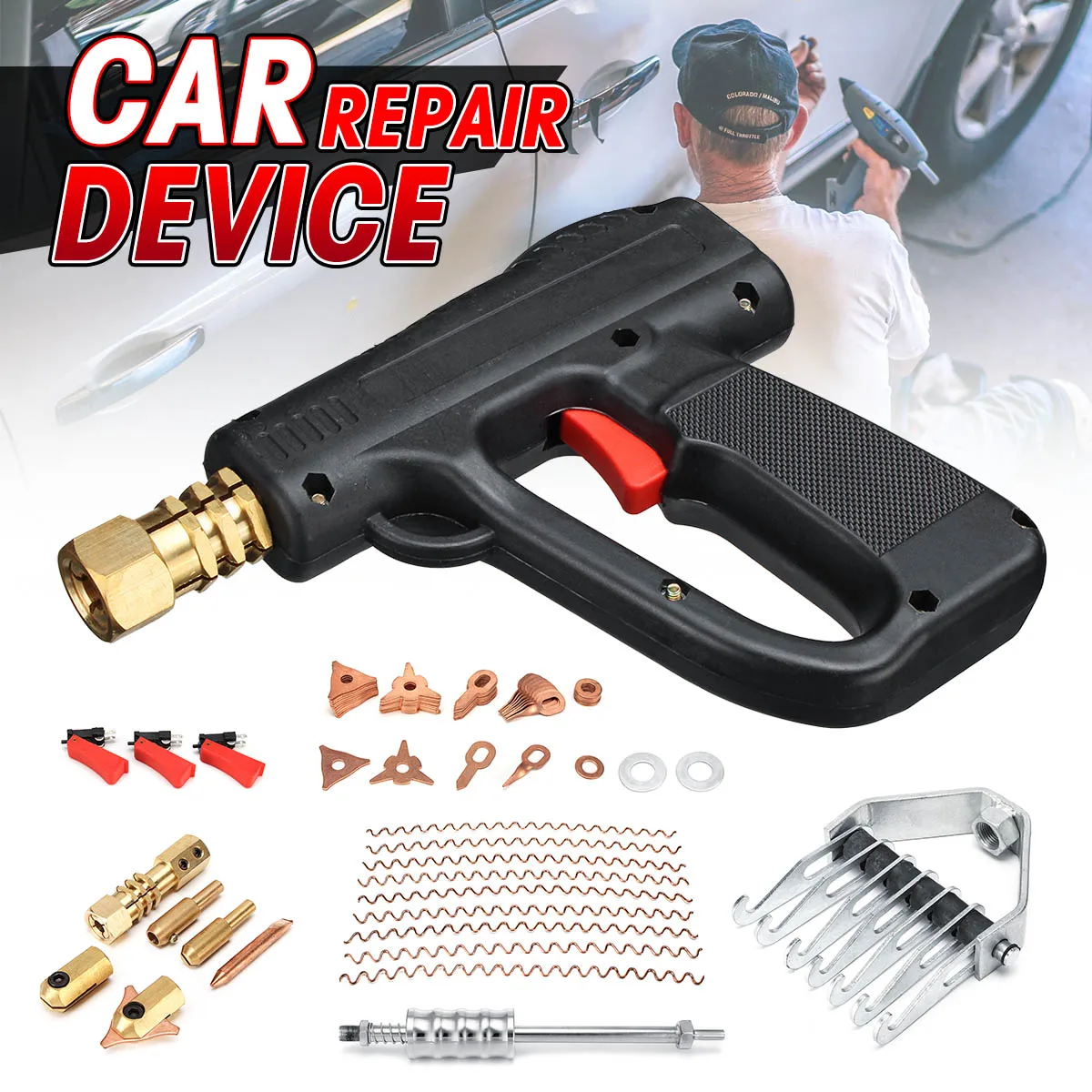 66Pcs/Set Dent Repair Puller Kit Car Tools Hand Body Spot Guns Mini Welding Machine Auto System Spotter Fix Clamp Hammer Removal
66Pcs/Set Dent Repair Puller Kit Car Tools Hand Body Spot Guns Mini Welding Machine Auto System Spotter Fix Clamp Hammer Removal