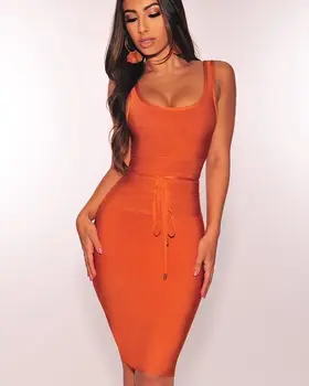 New Females Sleeveless Orange Blue Bodycon Rayon Bandage Dress High Quality Party Elegant Dress Vestido
New Females Sleeveless Orange Blue Bodycon Rayon Bandage Dress High Quality Party Elegant Dress Vestido