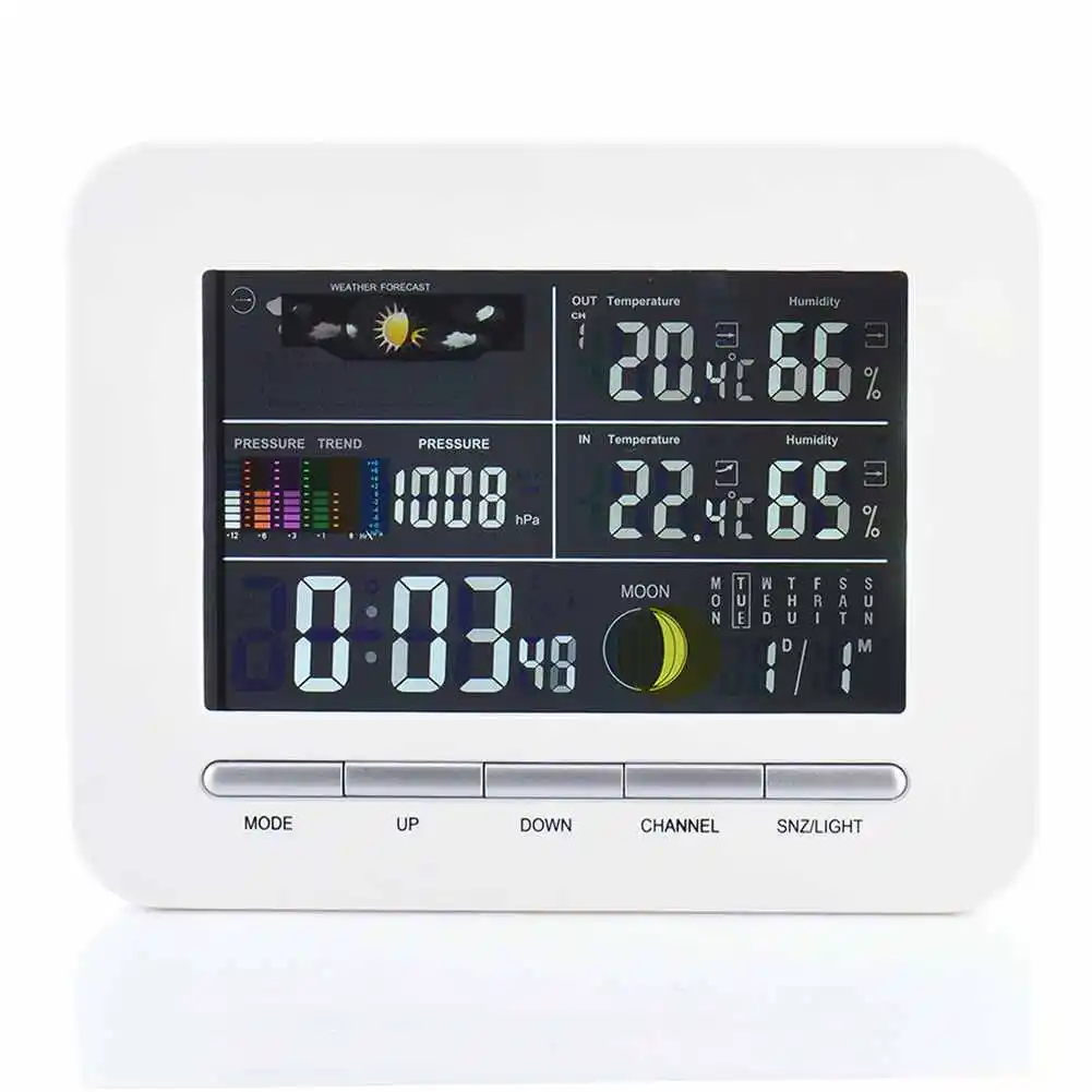 Wireless Weather Station With Indoor Outdoor Thermometer Hygrometer Barometer Digital Alarm Clock Eu Plug
Wireless Weather Station With Indoor Outdoor Thermometer Hygrometer Barometer Digital Alarm Clock Eu Plug