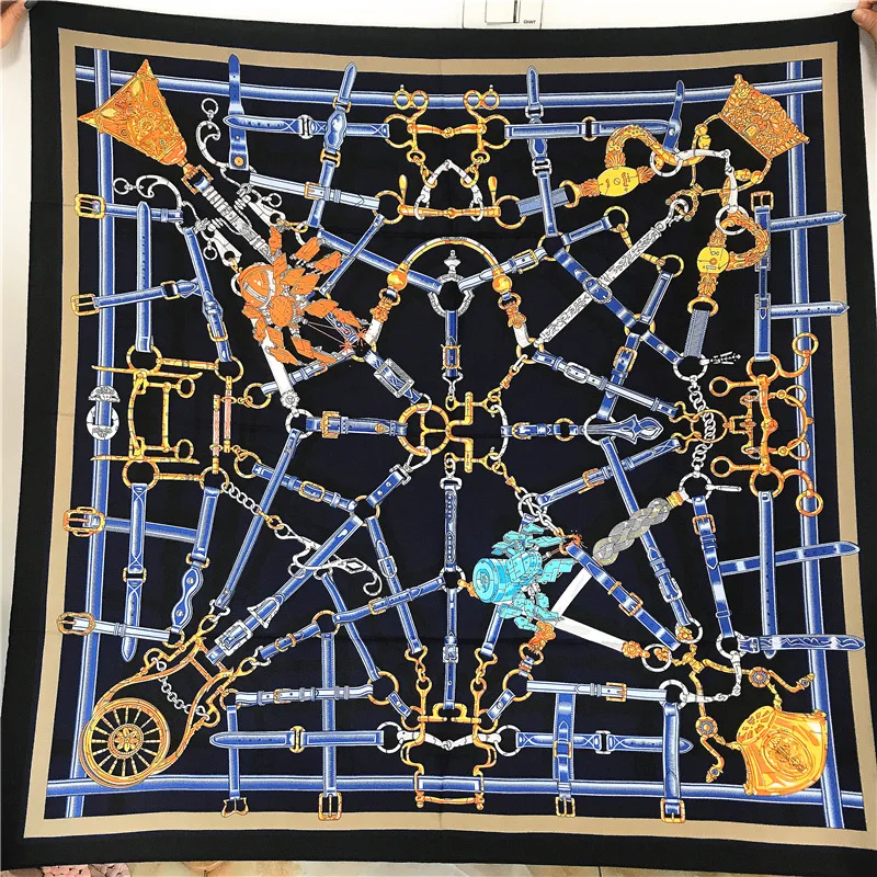 100% Silk Twill Scarf Women Shawl Headband Hijab Kerchief Scarves Poncho Foulard Beautiful Geometric Belt Pattern 90*90cm
100% Silk Twill Scarf Women Shawl Headband Hijab Kerchief Scarves Poncho Foulard Beautiful Geometric Belt Pattern 90*90cm