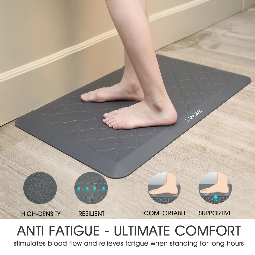 LANGRIA Anti Fatigue Comfort Mat Standing Desk Mat Kitchen Rug Anti-Slip Waterproof For Office Kitchen Bathroom 20 X 30 Inches
LANGRIA Anti Fatigue Comfort Mat Standing Desk Mat Kitchen Rug Anti-Slip Waterproof For Office Kitchen Bathroom 20 X 30 Inches