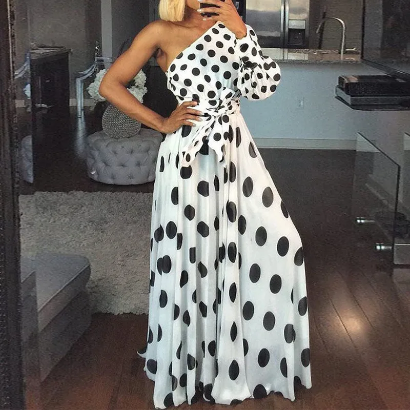 One off shoulder long sleeve long dress women bow tie waist pleasted dress Summer 2019 bohemian beach maxi dresses robe femme
One off shoulder long sleeve long dress women bow tie waist pleasted dress Summer 2019 bohemian beach maxi dresses robe femme