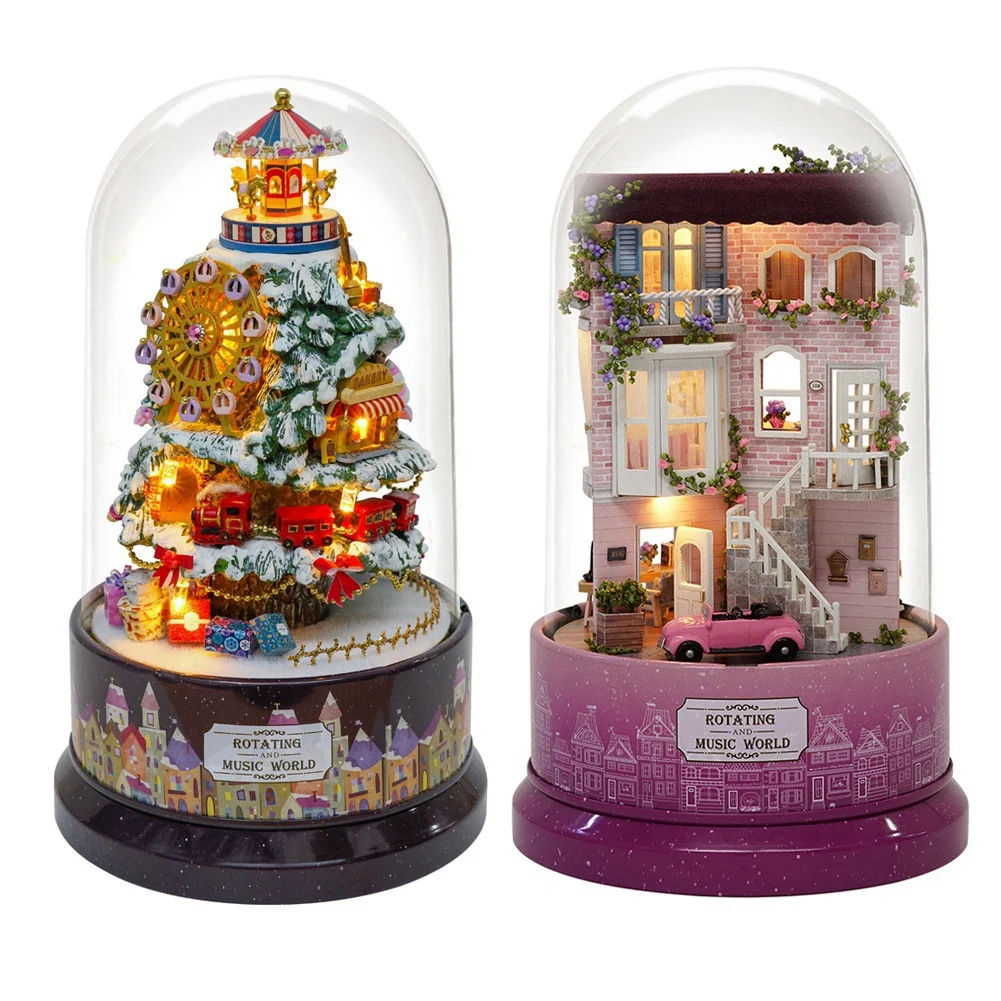 Creative DIY 3D Dollhouse Miniature with Rotate Music Box Dust Cover LED Light Birthday Wedding Gifts
Creative DIY 3D Dollhouse Miniature with Rotate Music Box Dust Cover LED Light Birthday Wedding Gifts