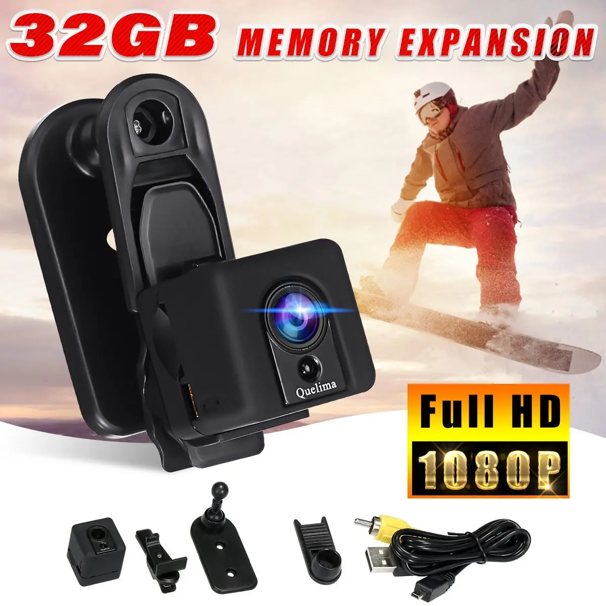 Quelima SQ20 Mini Camera Car DVR Recorder 1080P Full HD Sports Camera Car Dash Camera Portable Night Vision Loop Cycle Recording
Quelima SQ20 Mini Camera Car DVR Recorder 1080P Full HD Sports Camera Car Dash Camera Portable Night Vision Loop Cycle Recording