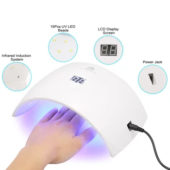 36W ABS Smart UV LED Nail Lamp Automatic Nail Dryer For All Gels Nail Curing Machine EU / US Plug Optional Great Nail Tools
36W ABS Smart UV LED Nail Lamp Automatic Nail Dryer For All Gels Nail Curing Machine EU / US Plug Optional Great Nail Tools
