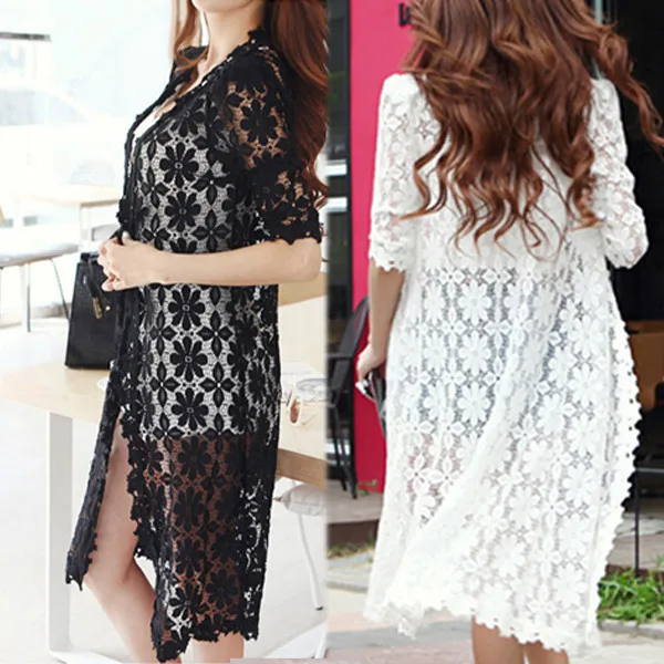 New 2019 Fashion Long Cape Hollow Out Womens Half Sleeve Summer Autumn Lace Cardigan Sweater 2 Color
New 2019 Fashion Long Cape Hollow Out Womens Half Sleeve Summer Autumn Lace Cardigan Sweater 2 Color