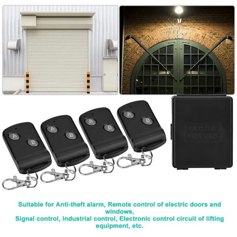 1 Channel On / OFF 220V Wireless Remote Control Switch Relay System with 4 pcs Remote Control