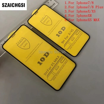 SZAICHGSI wholesale 1000pcs/lot 10D black Full Cover Tempered Glass For iPhone 7 8 plus X XS XR XS MAX 9H Screen Protector Film
SZAICHGSI wholesale 1000pcs/lot 10D black Full Cover Tempered Glass For iPhone 7 8 plus X XS XR XS MAX 9H Screen Protector Film