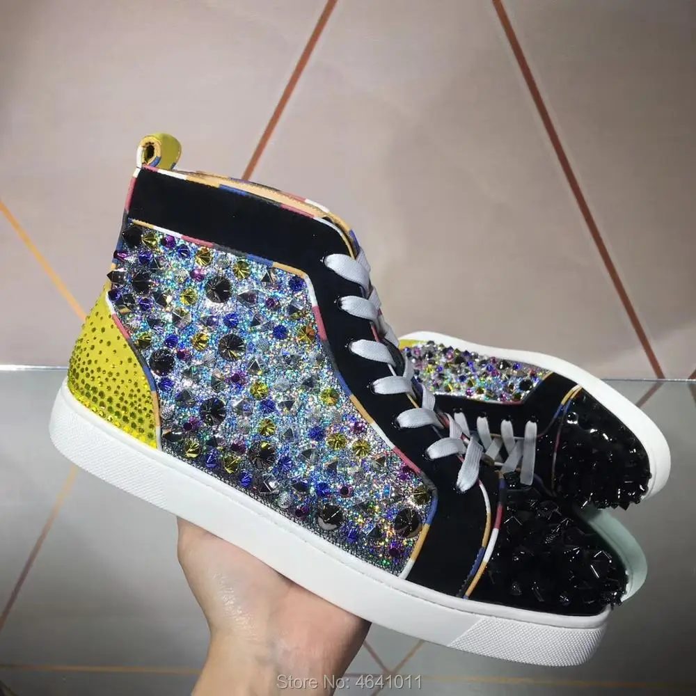 High Cut Leisure shoe cl andgz Lace up Colored shaped leather Rivets Diamond heel Red bottoms For Men Shoes Sneakers casual Flat
High Cut Leisure shoe cl andgz Lace up Colored shaped leather Rivets Diamond heel Red bottoms For Men Shoes Sneakers casual Flat