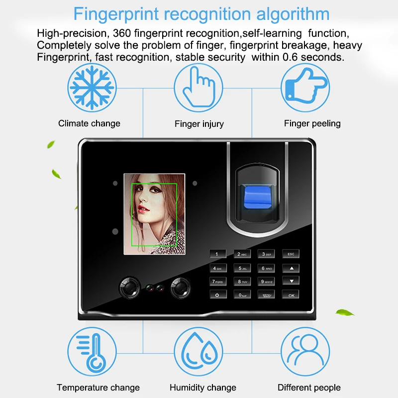 Eseye Biometric Face & Fingerprint Time Attendance Clock Recorder Access Control TCP/IP USB Employee Device Electronic Machine
Eseye Biometric Face & Fingerprint Time Attendance Clock Recorder Access Control TCP/IP USB Employee Device Electronic Machine
