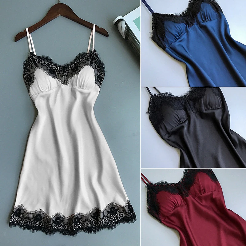 2019 Women Ladies Sexy Lace Satin Nightgowns Lingerie Sleepwear Night Gown Babydoll Dress Nightie Sleeveless Summer Clothes New
2019 Women Ladies Sexy Lace Satin Nightgowns Lingerie Sleepwear Night Gown Babydoll Dress Nightie Sleeveless Summer Clothes New