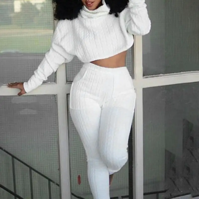 2PCS Fashion Women Sweater Sets Casual Knitted Turtleneck Braided Crop Tops Track Suits Woman Casual Knitted Trousers Tops
2PCS Fashion Women Sweater Sets Casual Knitted Turtleneck Braided Crop Tops Track Suits Woman Casual Knitted Trousers Tops