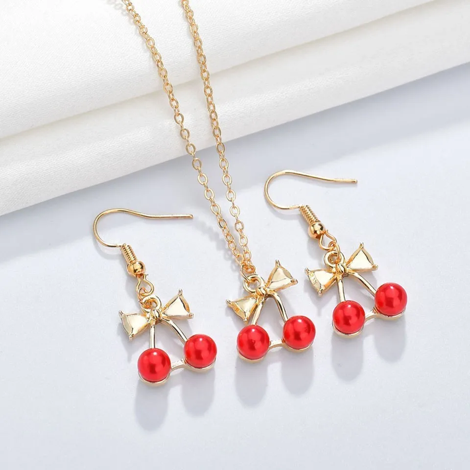 Women Trendy Pendant And Necklace Cute Cherry Fruits Design Gold Silver Charm Handmade European Style Wedding Jewelry Female
Women Trendy Pendant And Necklace Cute Cherry Fruits Design Gold Silver Charm Handmade European Style Wedding Jewelry Female