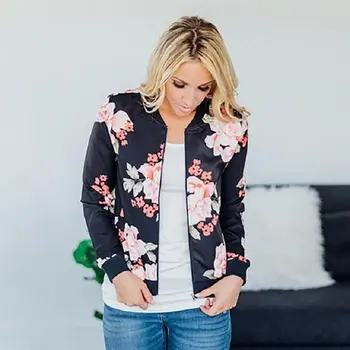 Women Coat Casual Floral Jacket Female Short Zipper Coat Outwear Jacket Slim Tops Autumn Apring New Overcoat
Women Coat Casual Floral Jacket Female Short Zipper Coat Outwear Jacket Slim Tops Autumn Apring New Overcoat