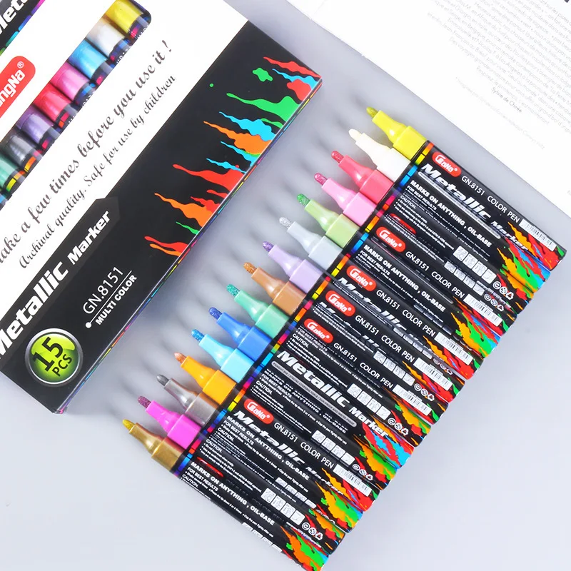 16PCS Black Cardboard Metal Marc Pen set Diy High Light Paint Pen Photo Colour draw Pen markers art supplies
16PCS Black Cardboard Metal Marc Pen set Diy High Light Paint Pen Photo Colour draw Pen markers art supplies