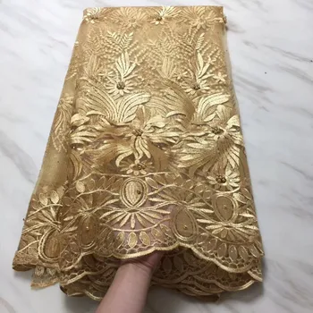 Latest Woman Gold Nigerian Lace Fabrics 2019 High Quality African French Lace Fabric With Beads And Stones For Wedding Dress
Latest Woman Gold Nigerian Lace Fabrics 2019 High Quality African French Lace Fabric With Beads And Stones For Wedding Dress