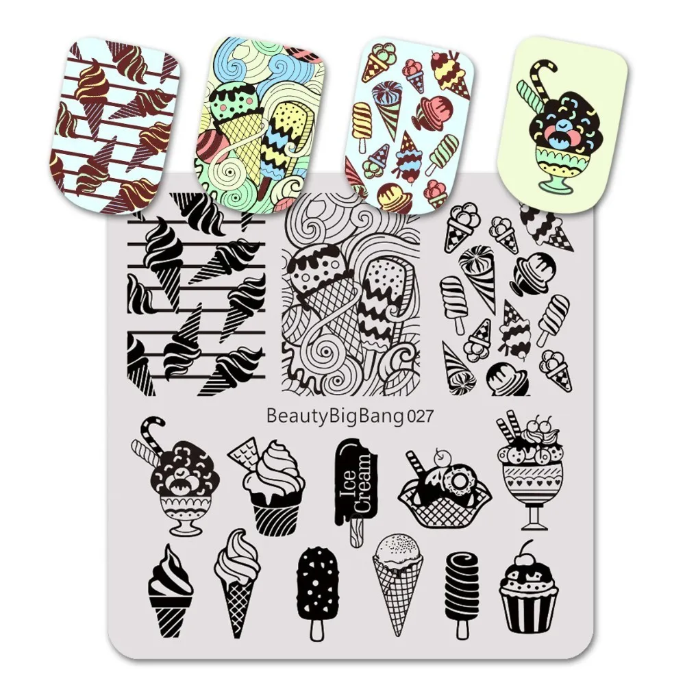 BeautyBigBang Nail Stamping Plates 1PC Summer Ice Cream Pattern Pattern Template Plate Square Stencil Stamp For Nails BBB-027
BeautyBigBang Nail Stamping Plates 1PC Summer Ice Cream Pattern Pattern Template Plate Square Stencil Stamp For Nails BBB-027