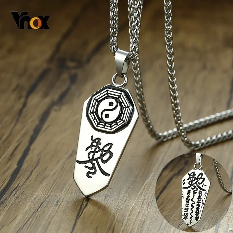 Vnox Chinese Exorcise Evil Spirit Pendants for Men Double Sides Wear Stainless Steel Necklaces Bagua Yingyang Rune Jewelry
Vnox Chinese Exorcise Evil Spirit Pendants for Men Double Sides Wear Stainless Steel Necklaces Bagua Yingyang Rune Jewelry