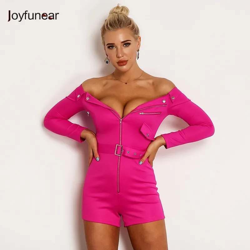 Joyfunear Rose Off The Shoulder Palysuits For Women Summer Skinny Sexy Rompers Womens Jumpsuit With Zipper And Belt
Joyfunear Rose Off The Shoulder Palysuits For Women Summer Skinny Sexy Rompers Womens Jumpsuit With Zipper And Belt
