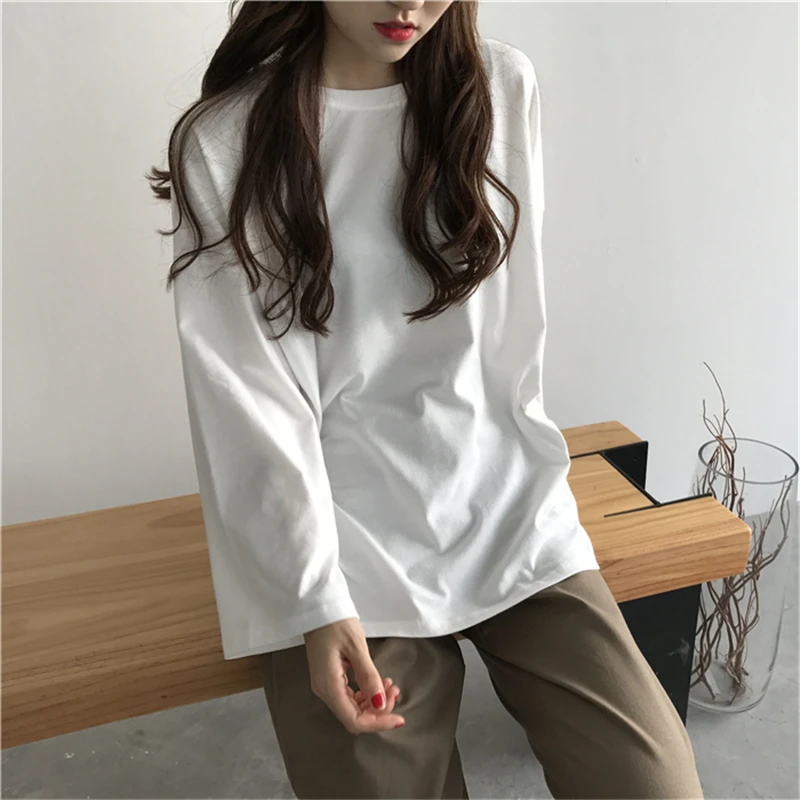 2019 Spring Korean Ladies Casual Oversized T-shirt Women Solid Color Flare Sleeve O-Neck T Shirt Female Tshirt Tops Tee
2019 Spring Korean Ladies Casual Oversized T-shirt Women Solid Color Flare Sleeve O-Neck T Shirt Female Tshirt Tops Tee