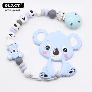 Personal Custom Personalized Pacifier Clip Chain Silicone Koala Pendant Baby Teething Nursing Dummy Clips Chain
Personal Custom Personalized Pacifier Clip Chain Silicone Koala Pendant Baby Teething Nursing Dummy Clips Chain