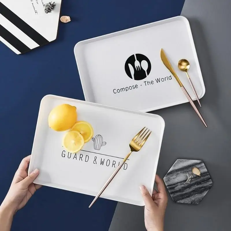 Nordic Style Plastic Serving Tray Dessert Tea Breakfast Bread Tray Snack Plate Storage Plates Square Accessories Cosmetics Dish
Nordic Style Plastic Serving Tray Dessert Tea Breakfast Bread Tray Snack Plate Storage Plates Square Accessories Cosmetics Dish