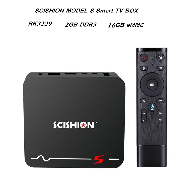 SCISHION Model S Smart TV Box Set Top Box Android 8.1 2GB/16GB RK3229 2.4G WiFi 100Mbps 4K Media Player With Voice Remote
SCISHION Model S Smart TV Box Set Top Box Android 8.1 2GB/16GB RK3229 2.4G WiFi 100Mbps 4K Media Player With Voice Remote