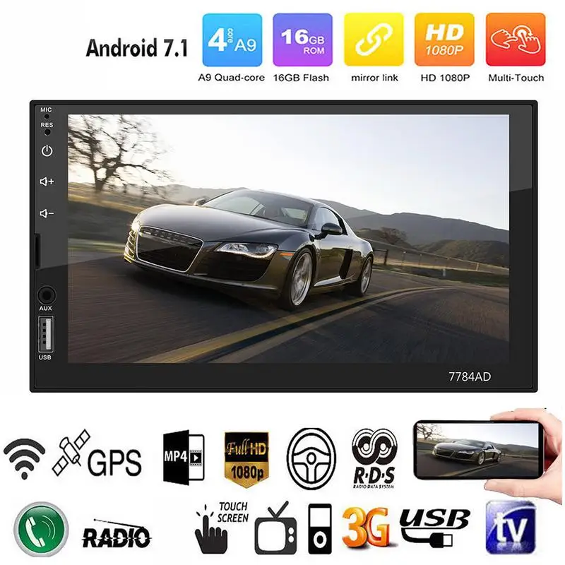 7 Inch Car Android 7.1 System Navigation Bluetooth MP5 Player Touch Screen MP4 Card Machine DVD GPS Navigation Machine
7 Inch Car Android 7.1 System Navigation Bluetooth MP5 Player Touch Screen MP4 Card Machine DVD GPS Navigation Machine