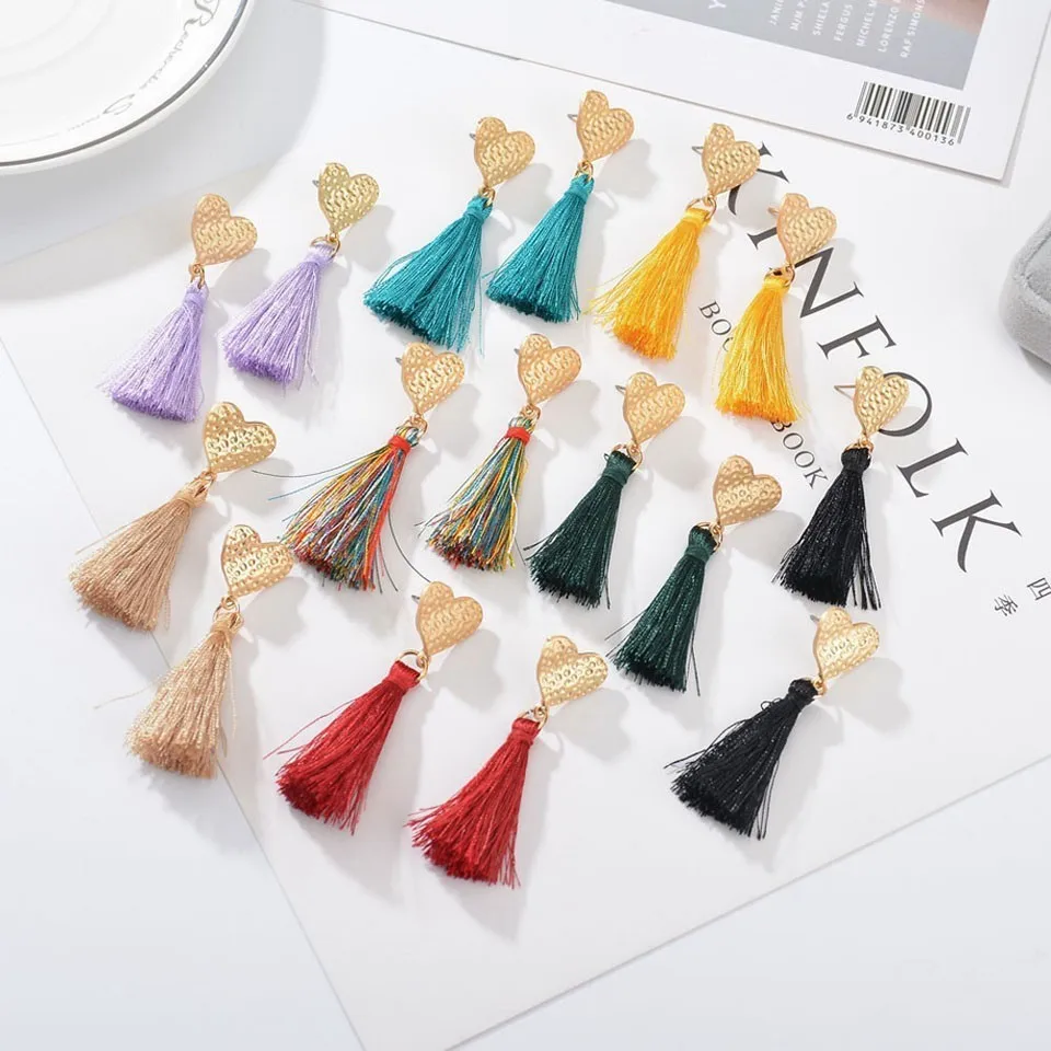 Women Heart Colorful Custom Tassel Earrings Fashion Jewelry For Women Romantic High Quality Anniversary Long Earrings Gifts
Women Heart Colorful Custom Tassel Earrings Fashion Jewelry For Women Romantic High Quality Anniversary Long Earrings Gifts