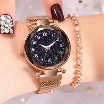 New Fashion Women Gold Watch Starry Sky Clock Magnetic Mesh Band Stainless Steel Analog Quartz Wristwatch Lady Female Watches
New Fashion Women Gold Watch Starry Sky Clock Magnetic Mesh Band Stainless Steel Analog Quartz Wristwatch Lady Female Watches