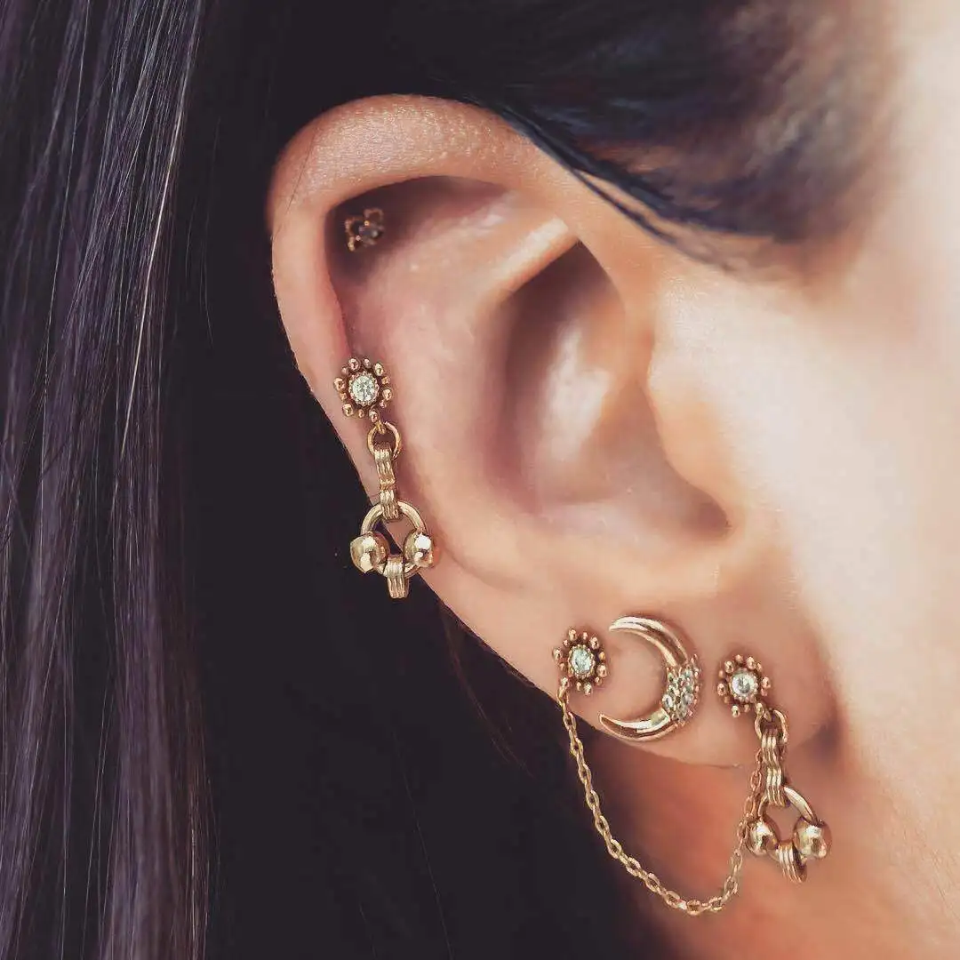 2019 latest design brand creative moon ring earrings set generous minimalist earrings gift for women.
2019 latest design brand creative moon ring earrings set generous minimalist earrings gift for women.