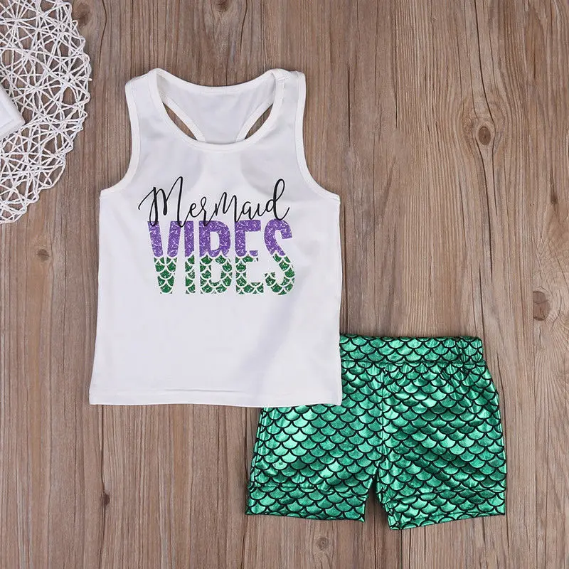 Beautiful Mermaid Toddler Girls Kids Letter Vest and Shorts Outfits Kids Clothes Age 1-6T
Beautiful Mermaid Toddler Girls Kids Letter Vest and Shorts Outfits Kids Clothes Age 1-6T