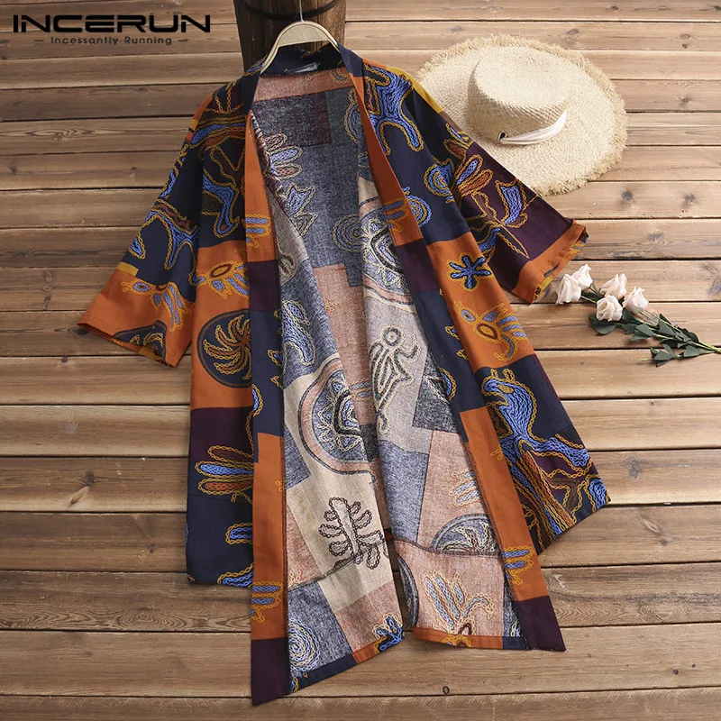 Vintage Kimono Cloak Cardigan Ethnic Mens Trench Cloak Half Sleeve Shirt Tops Hombre Fashion Men Clothing Big Size 5XL Camisa
Vintage Kimono Cloak Cardigan Ethnic Mens Trench Cloak Half Sleeve Shirt Tops Hombre Fashion Men Clothing Big Size 5XL Camisa
