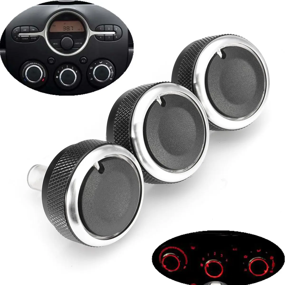 3pcs Car Air Conditioning Switch Knob Heater Control Switches AC Knob for Mazda 2/Demio First Generation
3pcs Car Air Conditioning Switch Knob Heater Control Switches AC Knob for Mazda 2/Demio First Generation