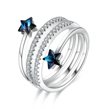 Rings 925 Sterling Silver Christmas Explosions Five-pointed Star Spiral Personality Crystal Rings SVR399
Rings 925 Sterling Silver Christmas Explosions Five-pointed Star Spiral Personality Crystal Rings SVR399