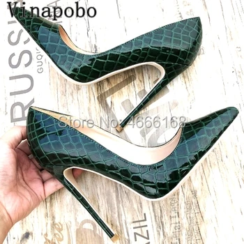 Vinapobo 12/10/8cm 2019 New Green Snake Printing Women Shoes Pointed Toe High Heel Shoes Sexy Pumps Party wedding Shoes Size 43
Vinapobo 12/10/8cm 2019 New Green Snake Printing Women Shoes Pointed Toe High Heel Shoes Sexy Pumps Party wedding Shoes Size 43