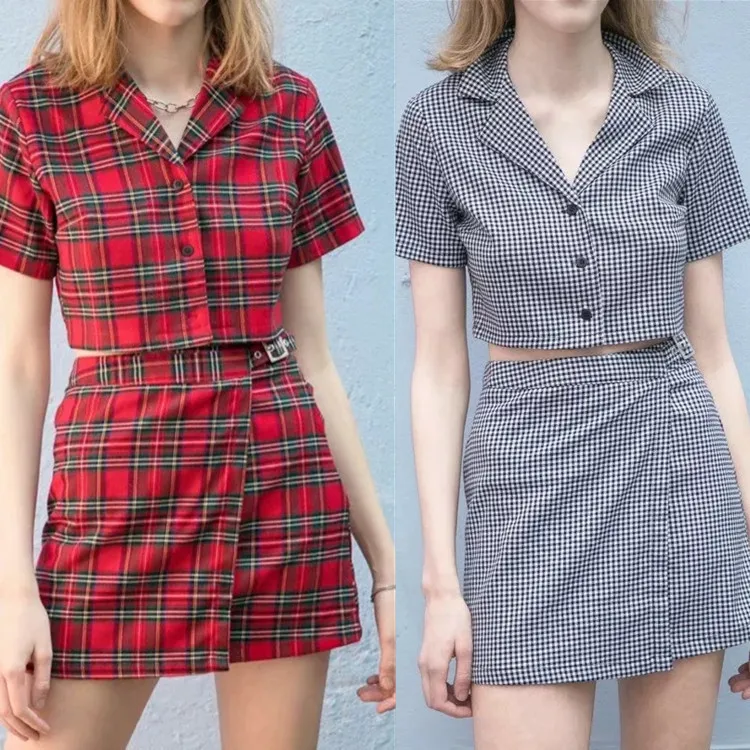DEAT 2019 Women Casual Suits Turn Down Collar Short Blouse Grey Plaid Mini Skirt ME614
DEAT 2019 Women Casual Suits Turn Down Collar Short Blouse Grey Plaid Mini Skirt ME614